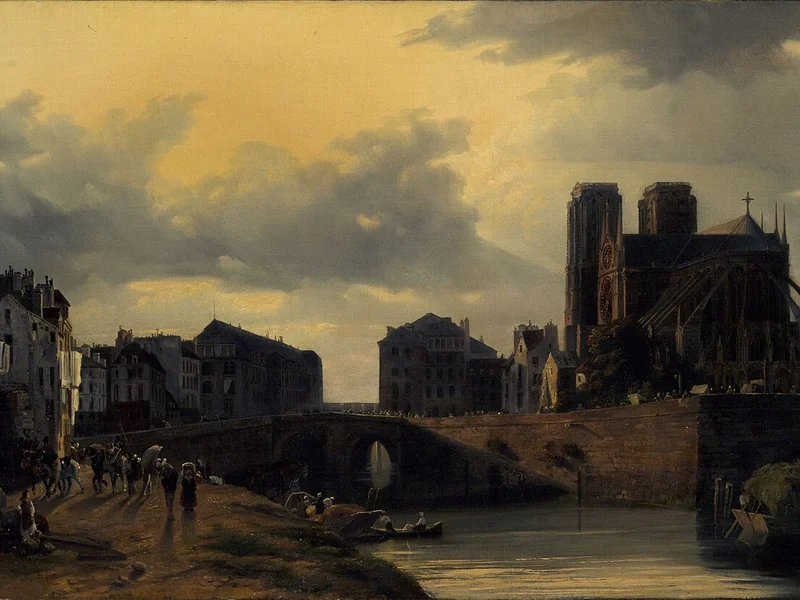 1811-Louis Nicolas Matout - L'abside di Notre-Dame e il ponte dell'Hôtel-Dieu - Museo Carnavalet